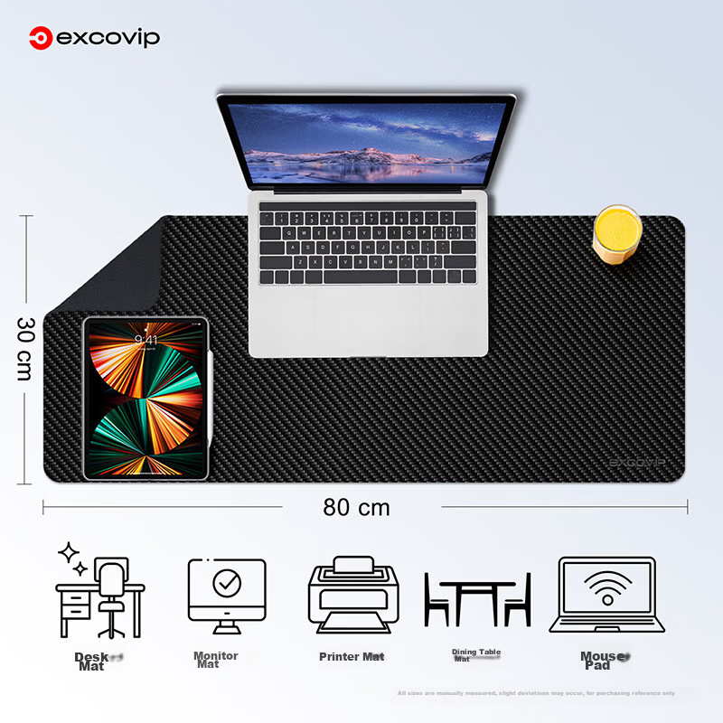 EXCO Carbon Fiber Mouse Pad Desk Mat Double-Sided Waterproof Laptop Office Computer Desk Large PU Leather Texture Gaming Keyboard Mat 0107 3