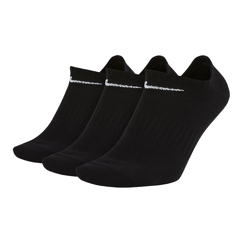 Nike Men's Quick-Dry Breathable Sports Socks 3-Pack No-Show SX7678-100 White XL