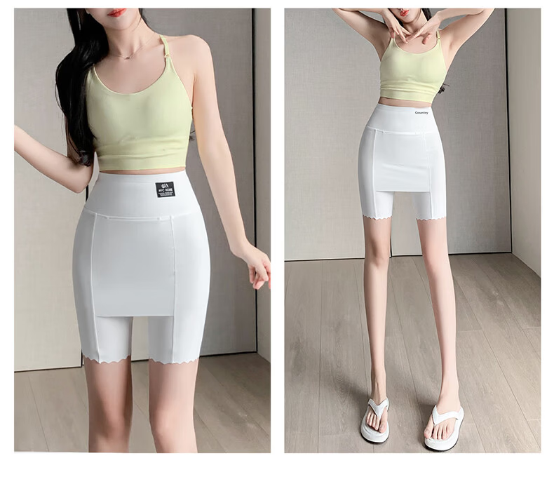 Langsha Safety Shorts Anti-Exposure Seamless Layered Triangle Thin Cotton Crotch Five-Point Women's Leggings 17