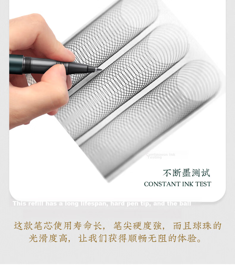 MONTAGUT Signature Ballpoint Pen, Metal Spiral Pattern Rotating Refill, Paper Box Packaging, Single Pen, Black, 0.5mm 6