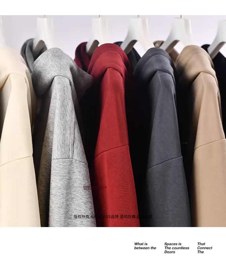 NASA GISS Men's Hoodie Loose Fit Solid Color Sports Sweatshirt Youth Long Sleeve Jacket Black M 3