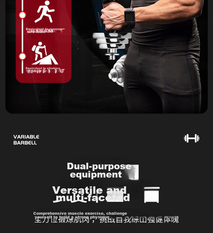 Chengyue Electroplated Dumbbell Barbell 20kg Adjustable Detachable Fitness Equipment Set CY-025 for Men and Women 6