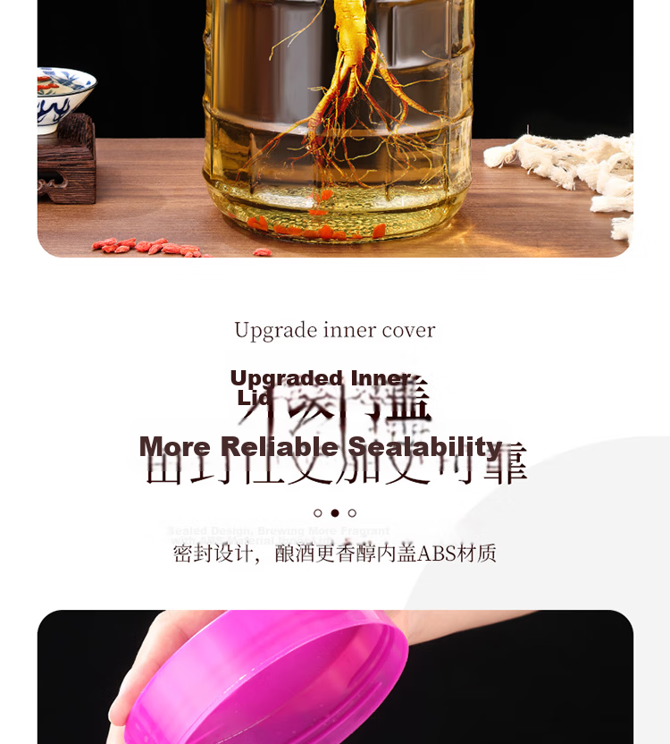 BJ Wine Bottle, Empty Bottle, High-End Gift Liquor Bottle, Infusion Container, Specialized Bottle, Storage Bottle, Glass Wine Jar, Alcohol Flask, Herbal Medicine Bottle 9