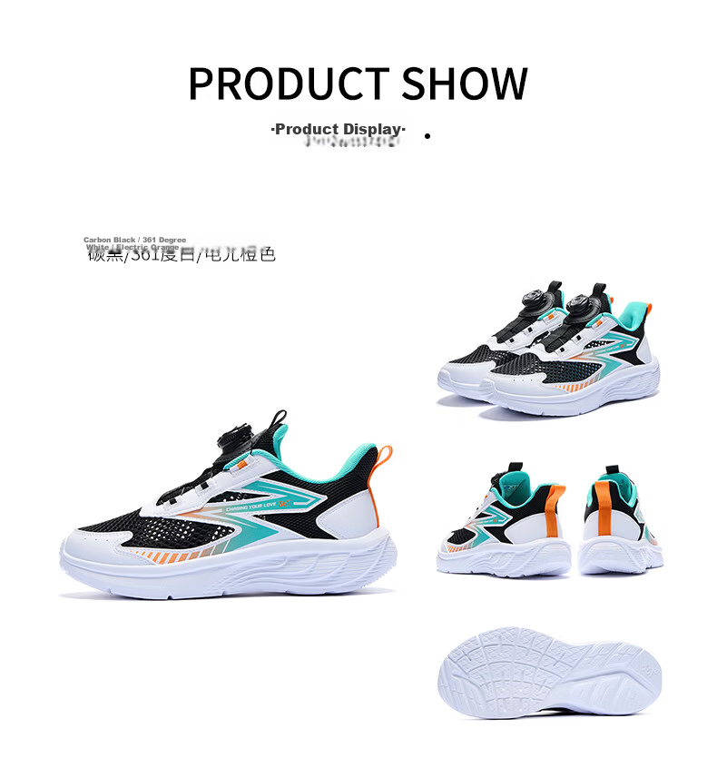 361° Kids Sports Shoes Summer 2026 Boys and Girls Breathable Lightweight Cushioned Running Shoes Blue Size 29 20