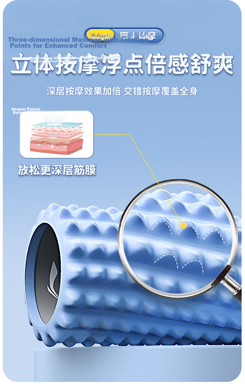 LI-NING Foam Roller Muscle Relaxation Yoga Stick Spiky Massage Roller Calf Massager Fitness Equipment 5
