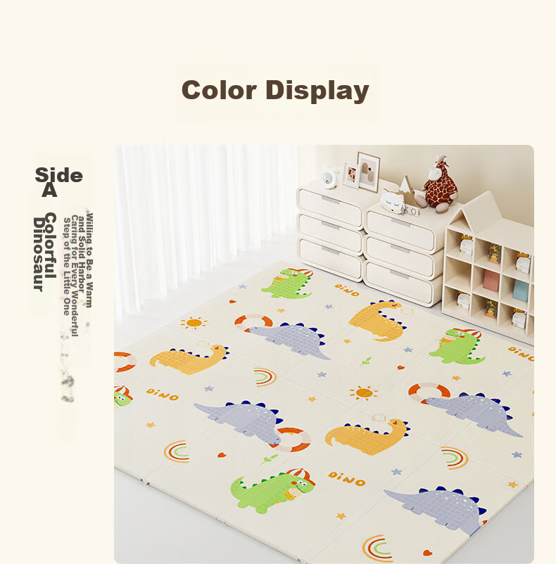 Babamama XPE Crawling Mat for Babies, Double-Sided Non-Slip Thickened 2cm Foldable Floor Mat 150*180 13