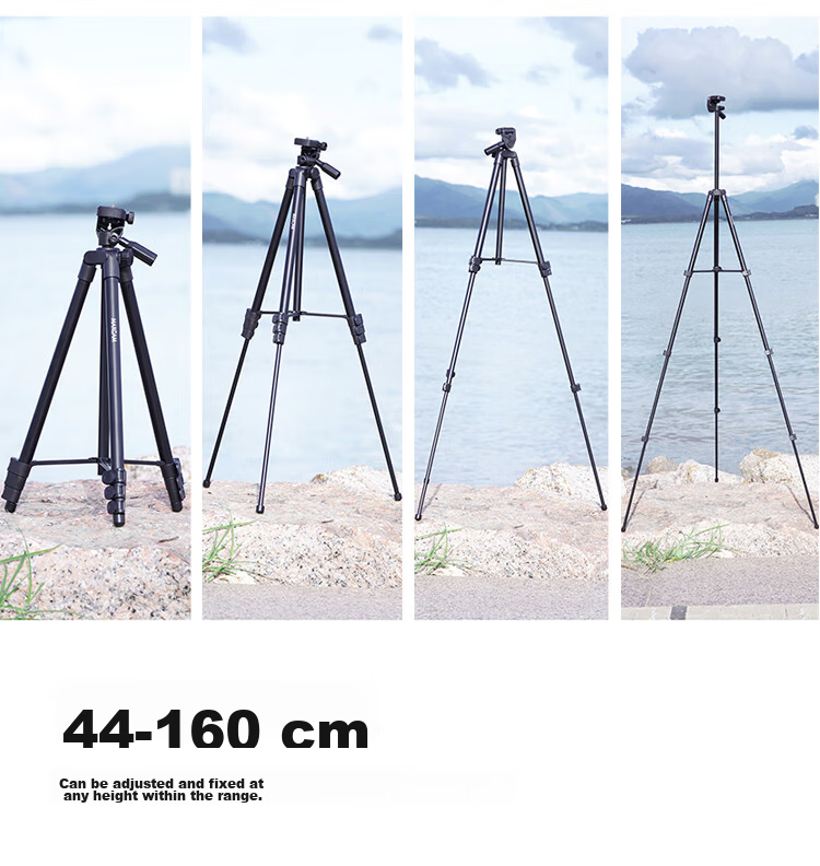 MAXCAM M-TL-03 Lightweight Portable Aluminum Alloy Tripod with Pan Head for Mirrorless Cameras, Digital Cameras, Camcorders, Travel, Mobile Phones, Live Streaming, Selfie, and Fill Light Stand 3