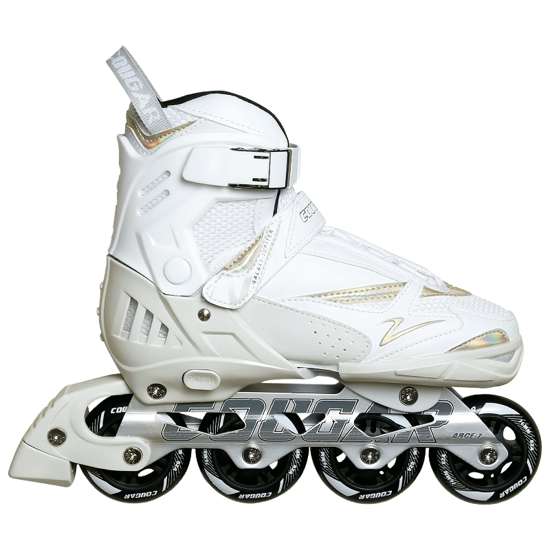 COUGAR Adult Adjustable Casual Roller Skates Street Skating Shoes White