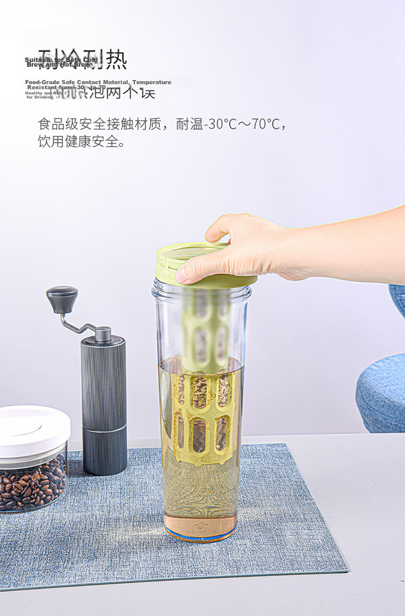 CLITON Cold Brew Coffee Maker Filter Mesh Cold Brew Cup Coffee Filter Pot Water Pitcher Tea Pot Ice Drip Pot Cold Brew Bottle 1L 6