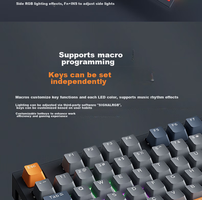 Langtu LT104 Thick Love Mechanical Keyboard Gaming Office Wired Customized Keyboard for Tablet Laptop 16