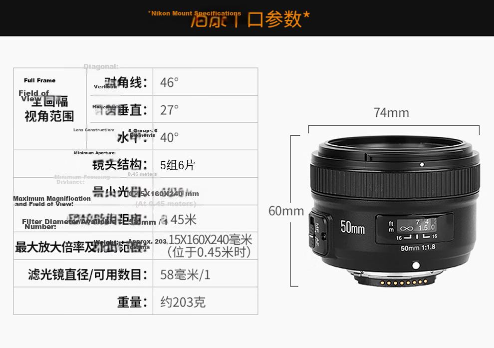 YONGNUO 50F1.8R DF Multi-Format R-Mount Full-Frame Standard Prime Lens, Compatible with R-Mount Mirrorless Cameras, White Shell 2