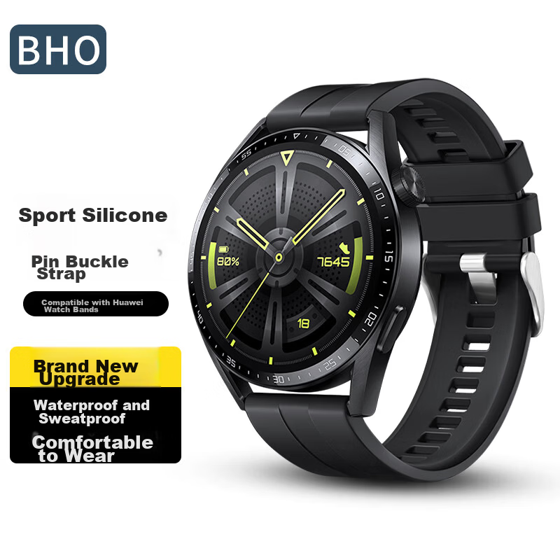 BHO Compatible Huawei Watch Strap GT7 Pro/GT6 Pro/GT5/GT4/GT3 Pro Sports Silicone Strap for Watch4/Watch3/New/Honor Magic2