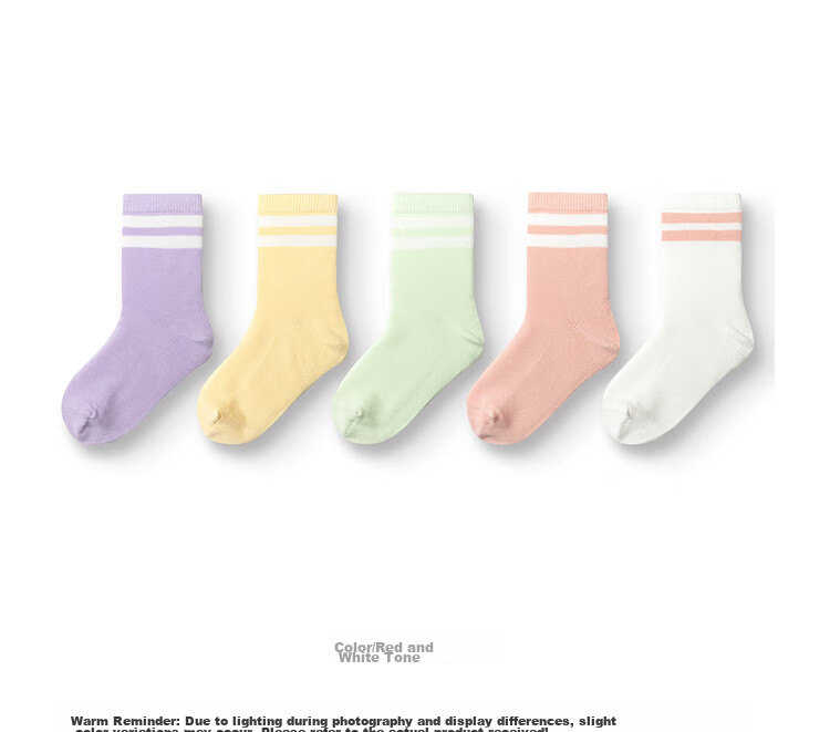 Balabala Kids Socks Summer Mesh Breathable Boys Girls Short Socks Soft Cotton Elastic Comfortable 5 Pairs Pack 16