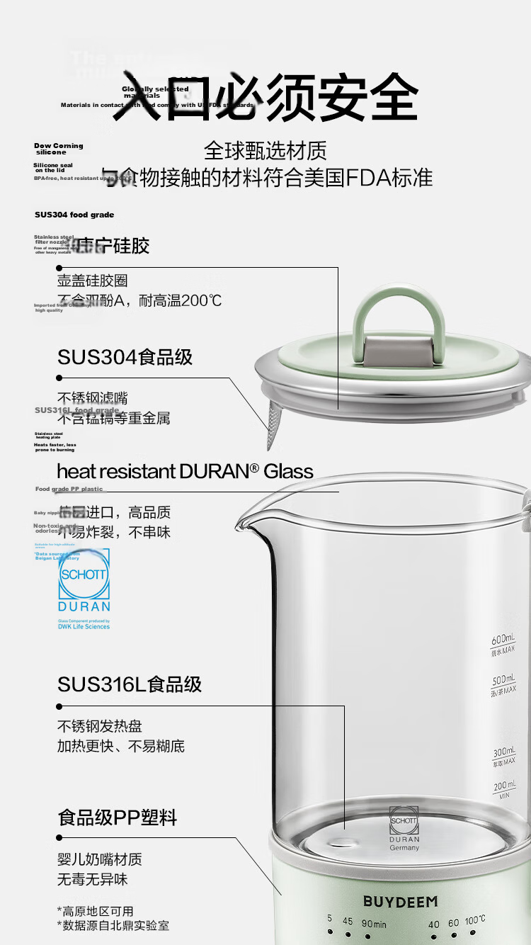 Buydeem Health Pot, Multi-Functional Tea Maker, Mini Health Cup, Portable Office Detachable Tea Brewing Device K36 Xiaoge Yellow (Excluding Infusion Basket) 11