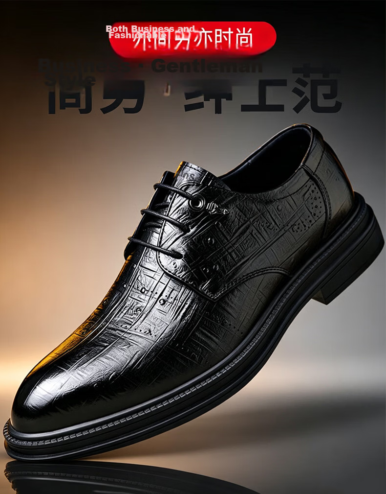 MULINSEN Men's Business Casual Leather Soft Sole Derby Shoes British Style Wedding Shoes 601 3