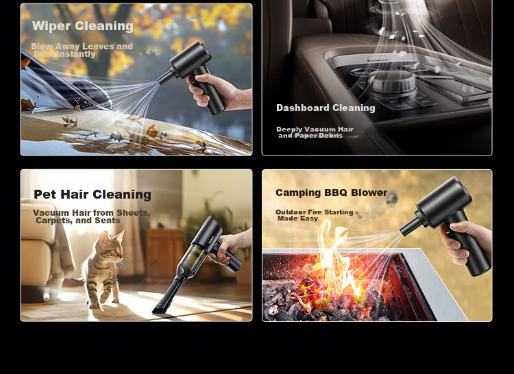 Baseus Car Vacuum Cleaner with Strong Suction, Cordless Handheld, for Home And Car Use, Portable Multi-Function Four-I 10