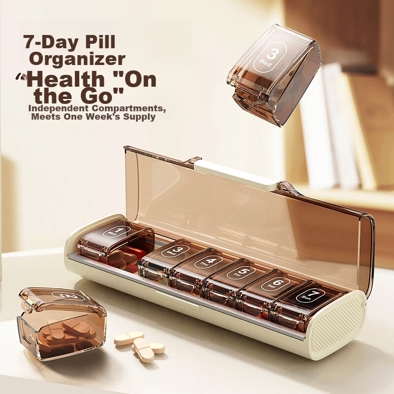 Jinlongxing Weekly Pill Organizer Portable Medicine Reminder Large Capacity Travel Pill Box
