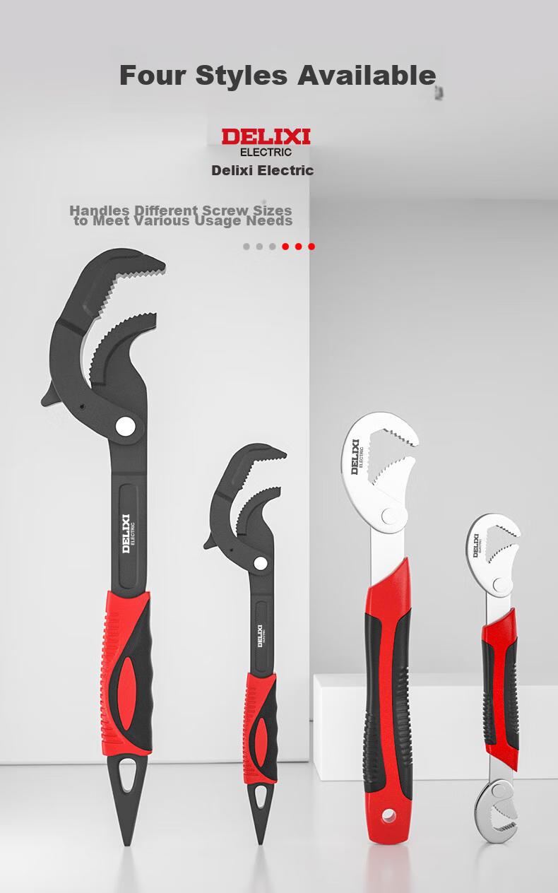DELIXI Universal Wrench Tool Set, Adjustable Spanner, Multi-Functional Quick Wrench 9