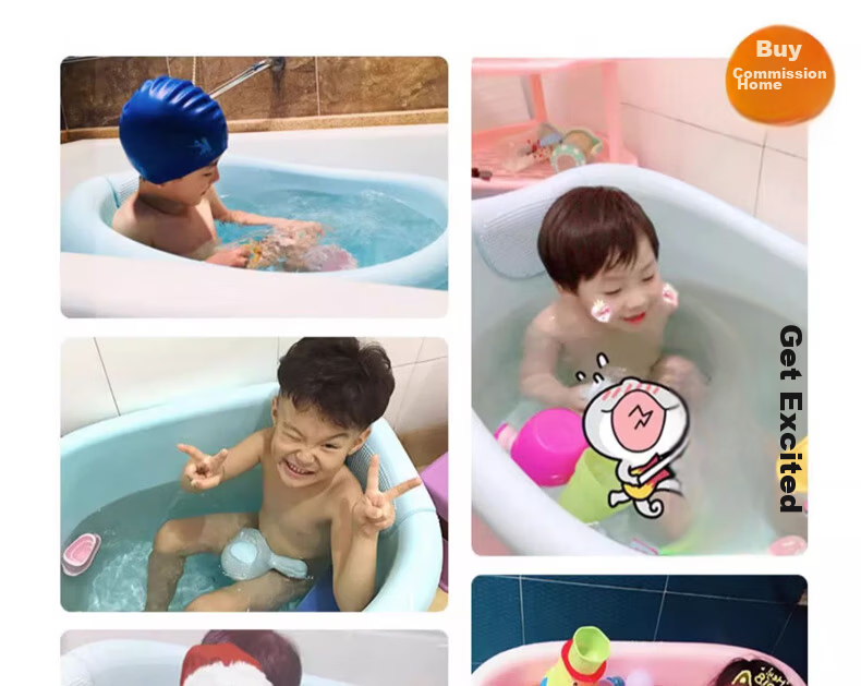 Rikang Bathtub, Children's Bathing Tub, Baby Swimming Tub, Home Bathtub with Free Bath Stool, Blue X1002-1 12