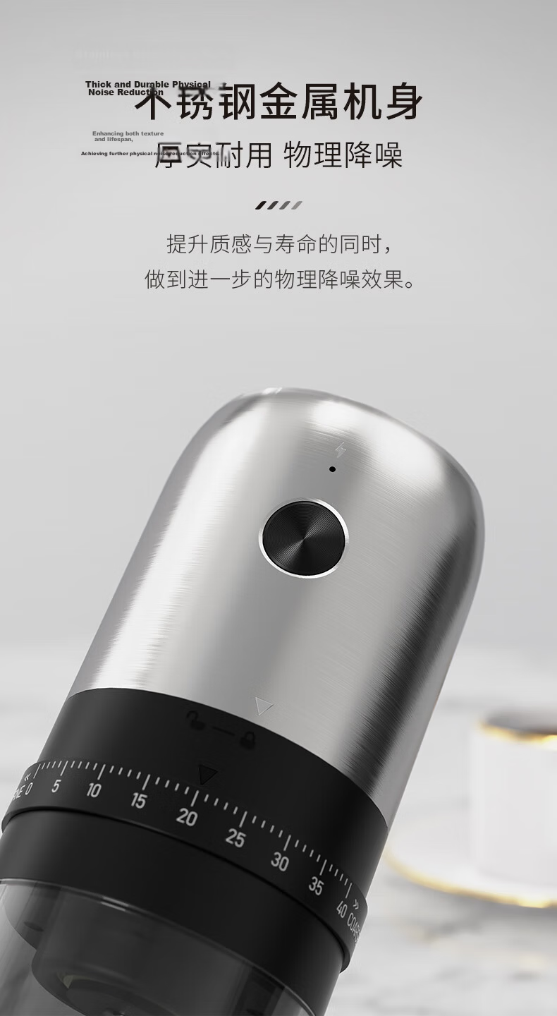CLITON Electric Coffee Grinder, Coffee Bean Grinding Machine, Pour-Over Coffee Maker, Automatic Grinding Machine, Coffee Filter Paper, Filter Cup 9