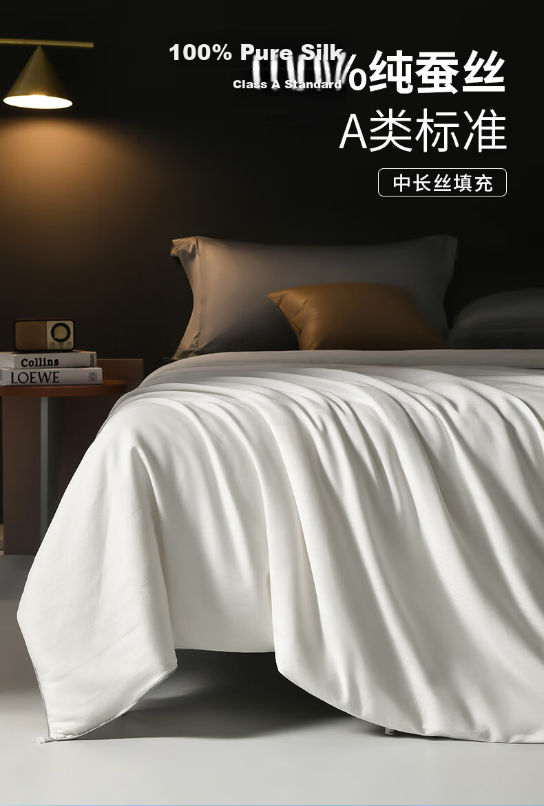 Wuyinliangpin Class A [100% Cotton Satin], 100% Silk Summer Cooling Quilt, Luxury Jacquard Air Conditioning Blanket, Approximately 2 Jin (1 Kg), 150*200cm 1