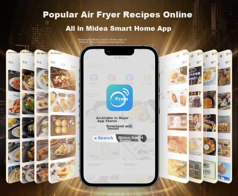 Midea 5.3L Air Fryer Oven Combo Multifunctional Household Air Fryer with Hot Air Baking Metal Interior KZE535J5 JD Self-operated 28
