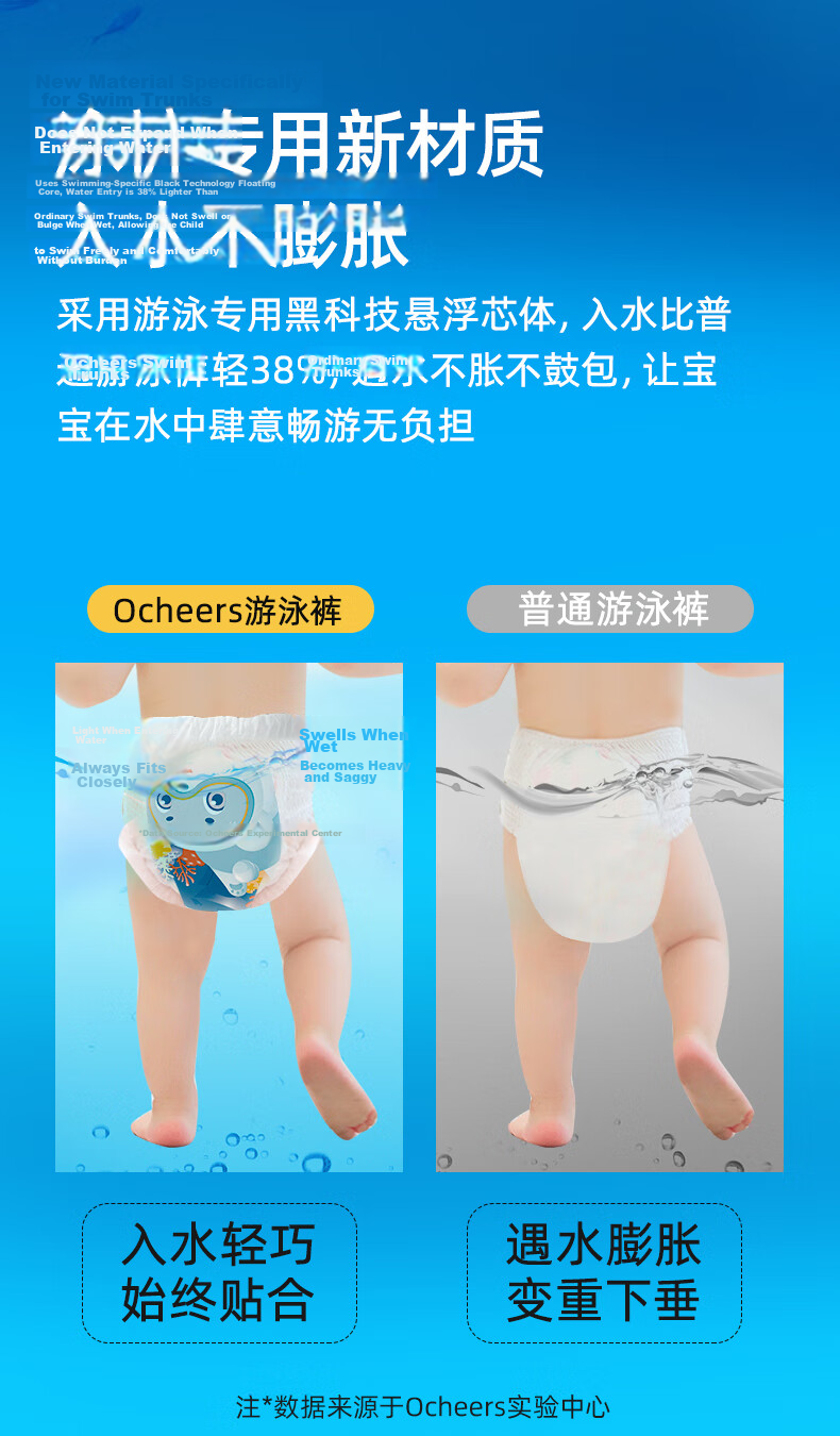 Ocheers UK 8-Pack Baby Swimming Diapers Disposable Waterproof Swim Pants for Boys and Girls XL 4