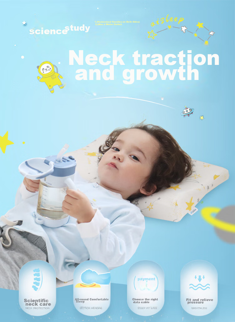 AiSleep Children's Pillow for Ages 8-12, Zero Pressure Wrap, Ergonomic Design with Separate Zones, Neck Protection, Slow Rebound Memory Foam Pillow 2