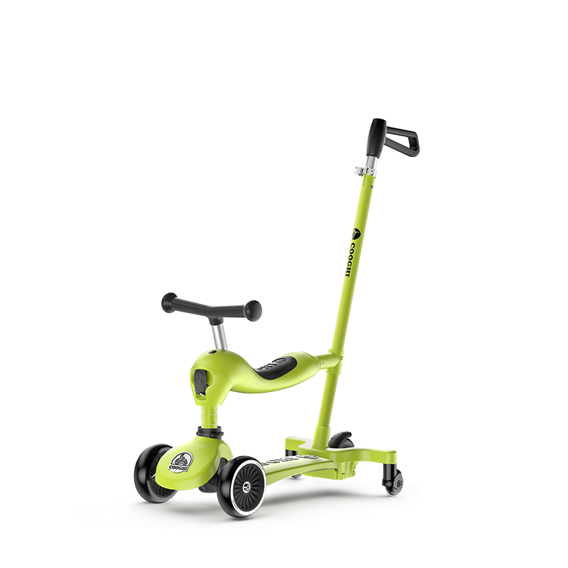 Cool Ride Little Green 3-in-1 Kids Scooter Baby Ride-On Toy 1-6 Years Omni-Directional Light-Up Wheels Green