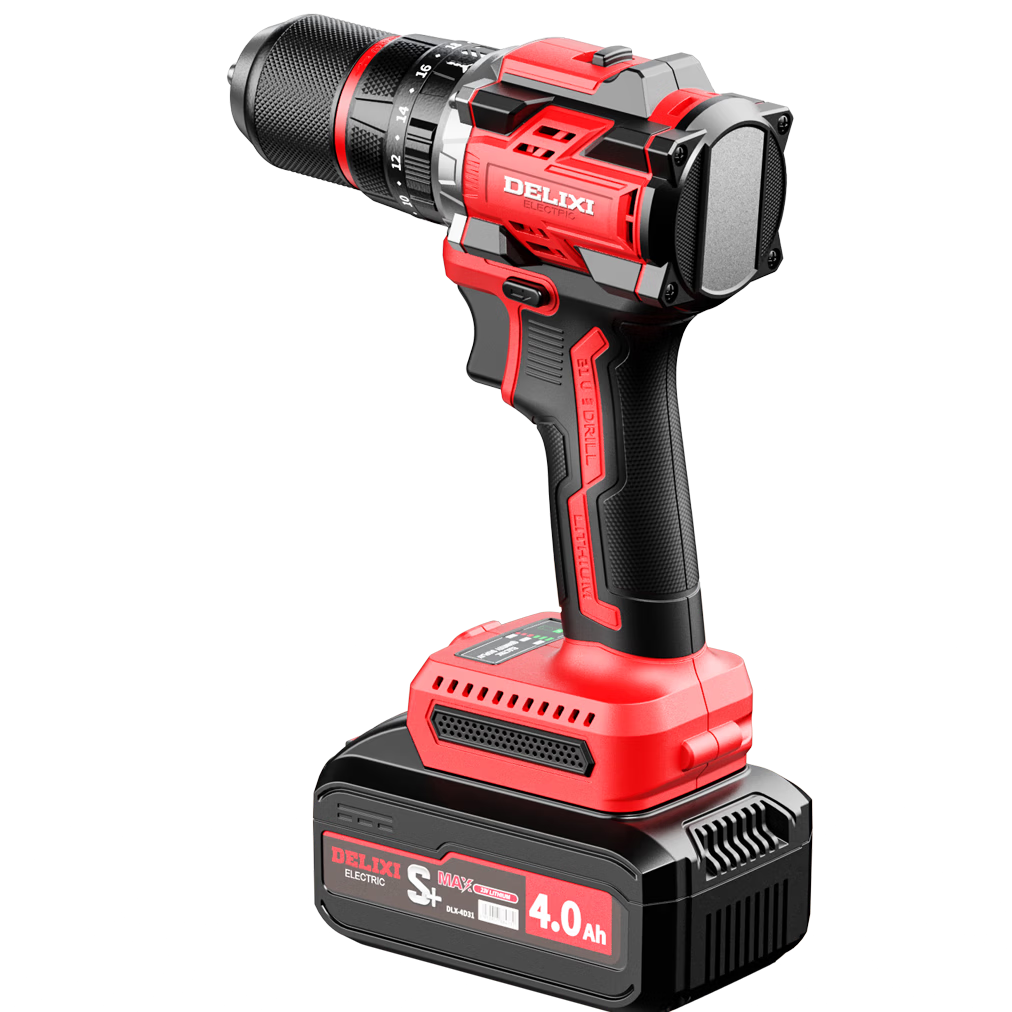 Delixi Electric 21V Brushless Cordless Lithium Drill Rechargeable Household Electric Screwdriver Multifunctional Drill Toolbox Electric Screwdriver