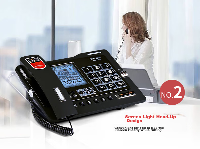CHINO-E Recording Telephone Landline Supports Domestic Kylin Tongxin System Computer Professional Software Management Customer Service Intelligent Screen Dialing Headset Fixed Office W888 Black 17