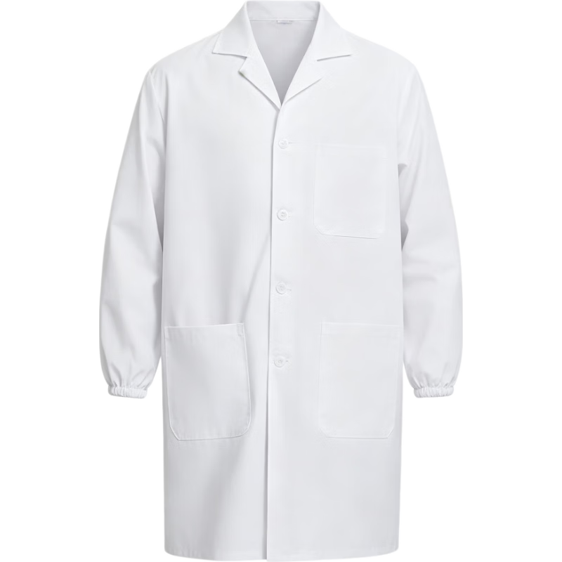 Laurie Pure Cotton White Lab Coat Hospital Medical Doctor Student Laboratory Workwear Long Sleeve Chemistry Coat Customizable