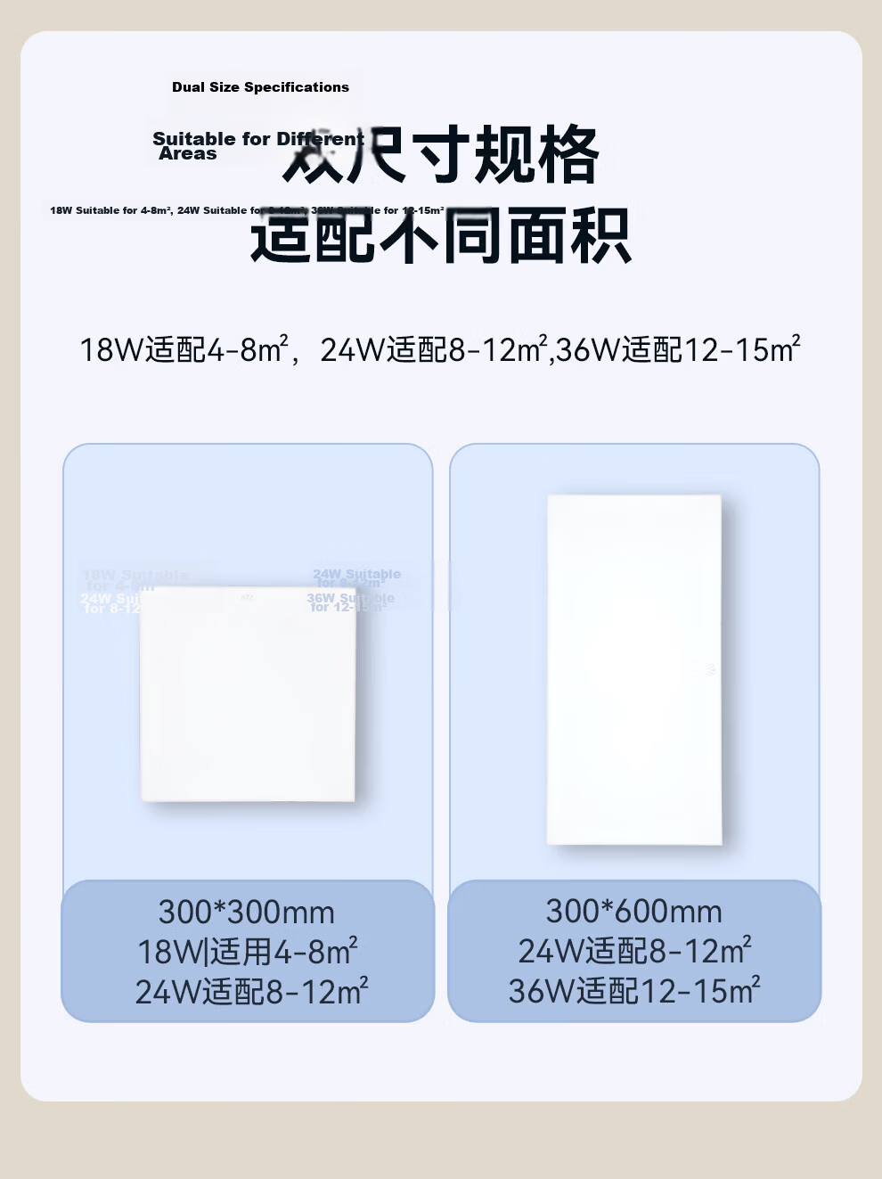 NVC LED Integrated Panel Light Embedded Panel Lamp 18W Cool White 300x300 Matte Silver 9