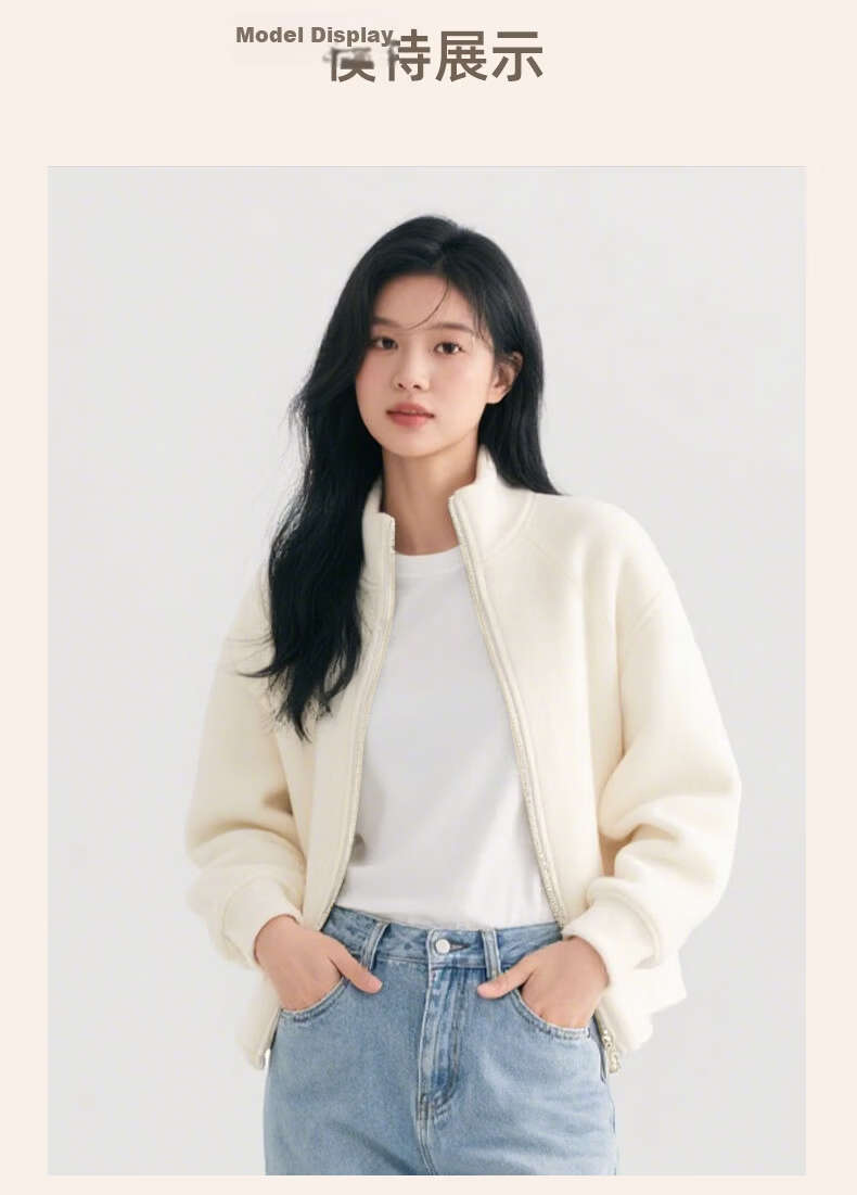 Baleno Stand Collar Cardigan Sweatshirt Women's Jacket 2026 Spring Autumn New Loose Versatile Zip-up Lightweight Top 13