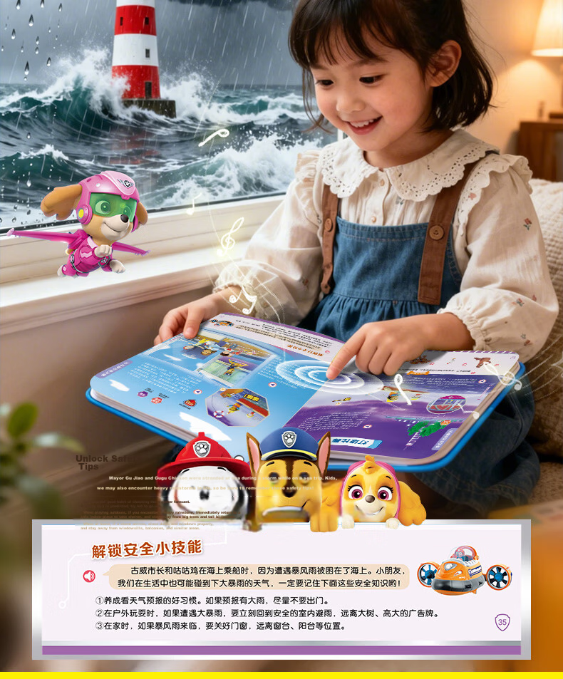 Haiyue Paw Patrol Sound Storybook Early Education Interactive Reading Machine Baby Educational Toy Birthday Gift 9