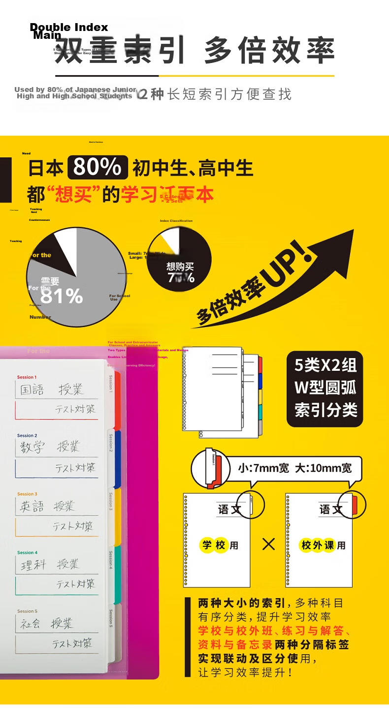 MARUMAN Loose-Leaf Notebook, Journal, Memo Pad, Diary, Meeting Minutes Book, Transparent Color FM310-98 5