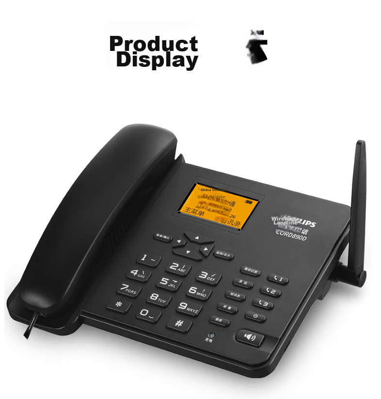 PHILIPS All-Network 4G/5G Wireless SIM Card Landline Telephone, China Telecom Mobile Unicom Cable TV 4G Network HD Hands-Free CORD890D with 32GB Memory Card, Black 13
