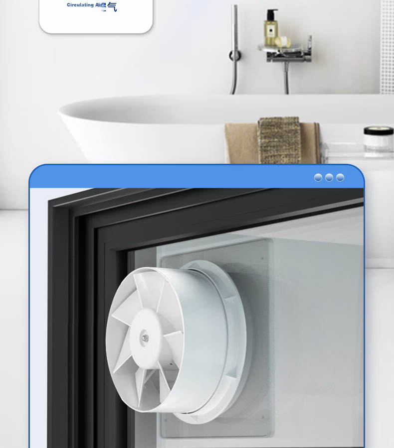 GENUIN Window Ventilation Fan 6-inch APC15X Powerful Low-Noise Exhaust Fan 6