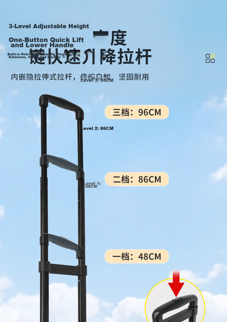 SELORSS Folding Flat Cart Luggage Trolley Hand Pull Cart Turtle Cart Trailer Cargo Transport Seven-Wheel Black BY03-P 17