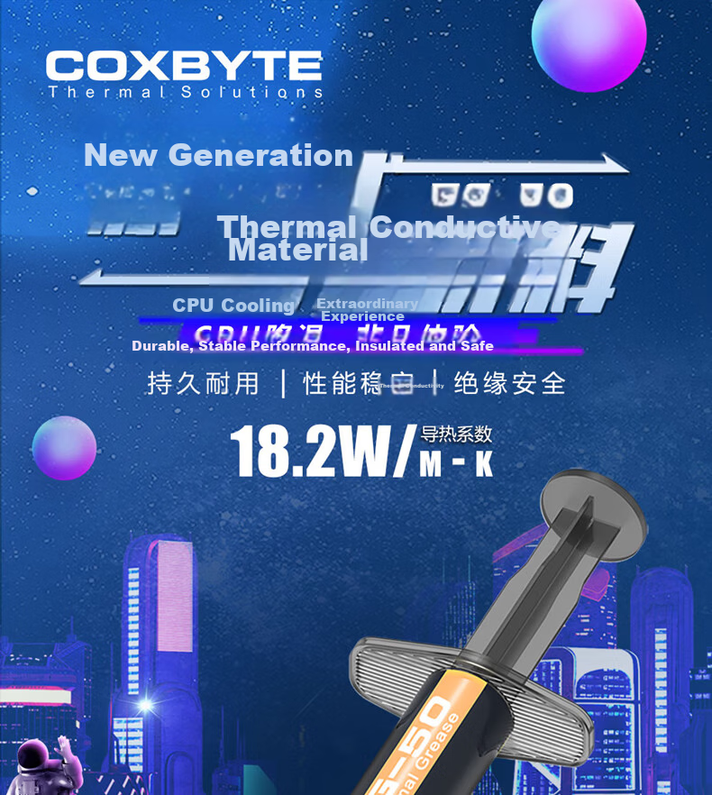 COXBYTE Thermal Grease (CPU/GPU Core Thermal Paste) TG-50-20g (Thermal Conductivity 18.2) 20g for Desktop Air Cooling, Water Cooling, Gaming Laptops, Overclocking 1