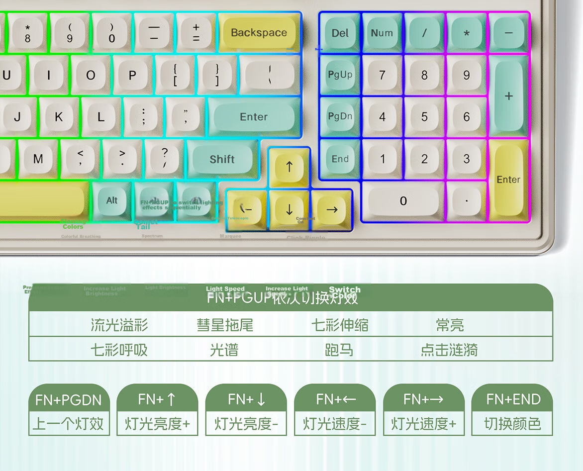 HP K360 Tri-Mode Wireless Bluetooth Keyboard with RGB Lighting, Mechanical Feel, Gaming And Office Use, Black And Gree 15