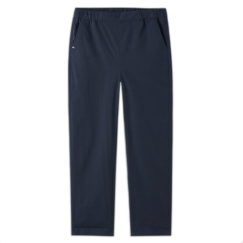 Giordano Women's Cropped Pants, Summer Pure Cotton Woven Trousers, Elastic Waist, Lightweight Casual Pants, 05424354