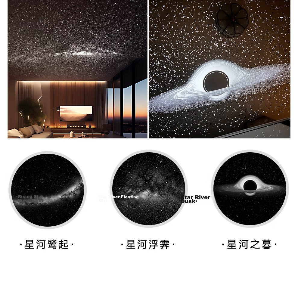 POCOCO Starry Sky Projector Night Light Bedroom Atmosphere Small Night Lamp Gift for Girlfriend Qixi Festival Starry White 10