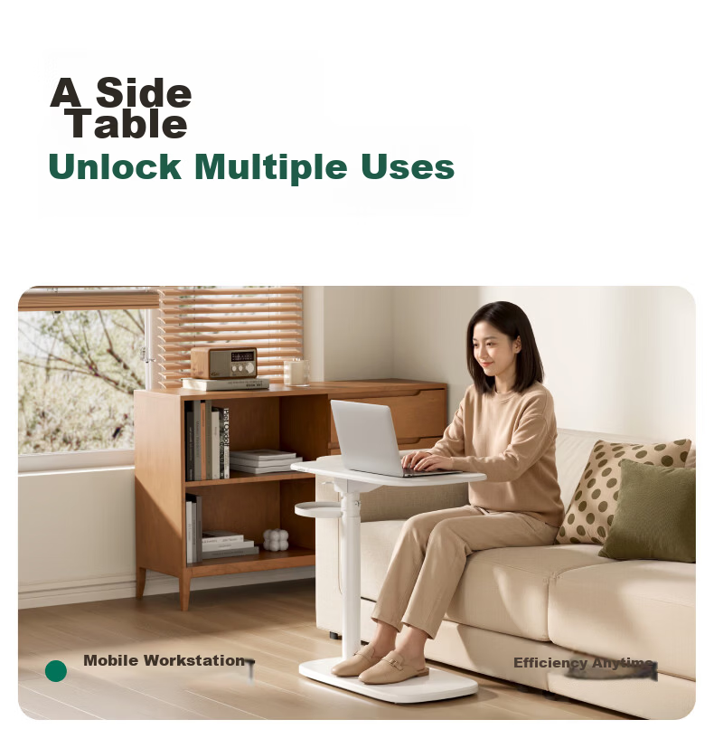 Brateck Movable Bedside Table, Adjustable Height Desk, Any Table, Sofa Side Table, End Table, Computer Workstation, Desk, Office Desk 24