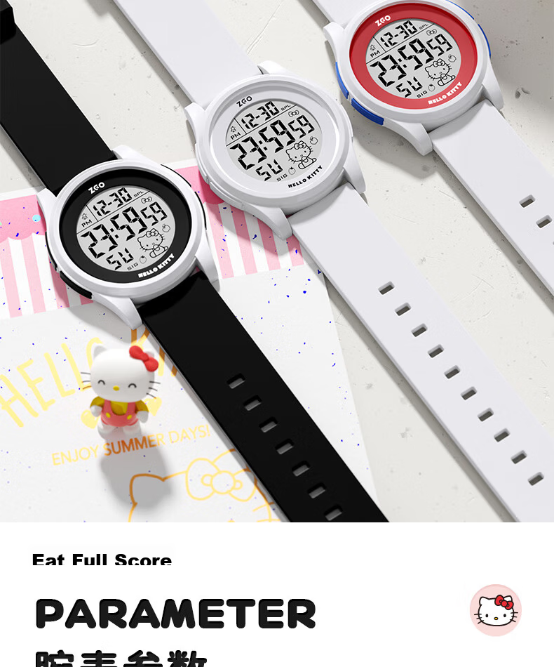 Hello Kitty Electronic Watch for Girls Student Luminous Waterproof Sanrio Sports Digital Watch for Middle and High School Students 21