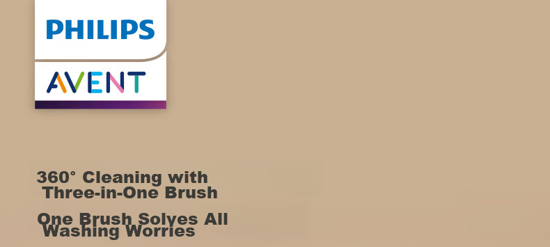 AVENT Philips Avent Baby Bottle Brush Cleaning Set Long Handle Silicone Nipple Brush 3-in-1 Yellow 1