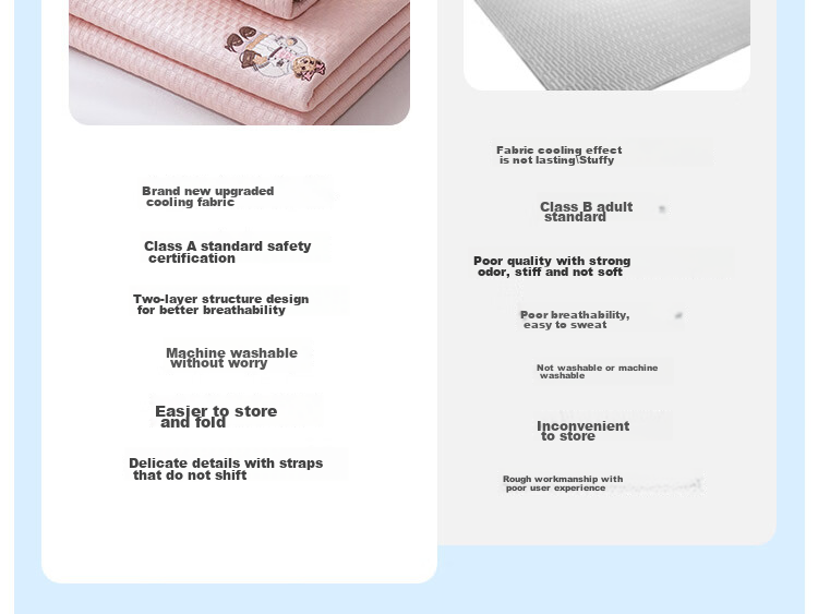 Teenie Weenie Class A Ice Bean Cooling Bed Sheet Summer Cool Ice Silk Mattress Cover Machine Washable Soft Double Air Conditioning Mat 1.5m Bed 4