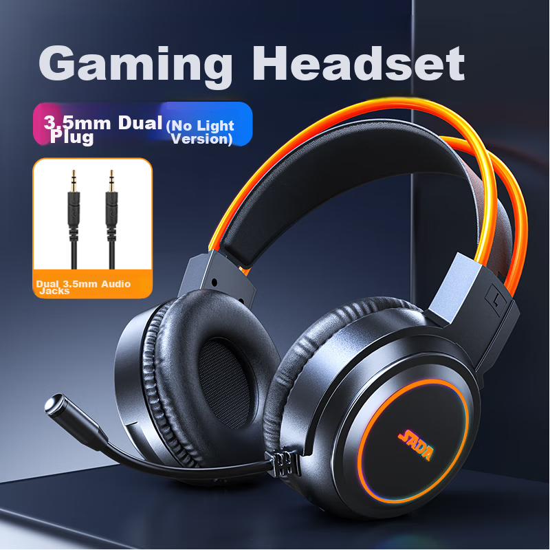 Saida Wired Over-Ear Gaming Headset with Noise-Cancelling Microphone for Laptop Desktop, Professional Headset for Online Classes, Exams, Model H-08