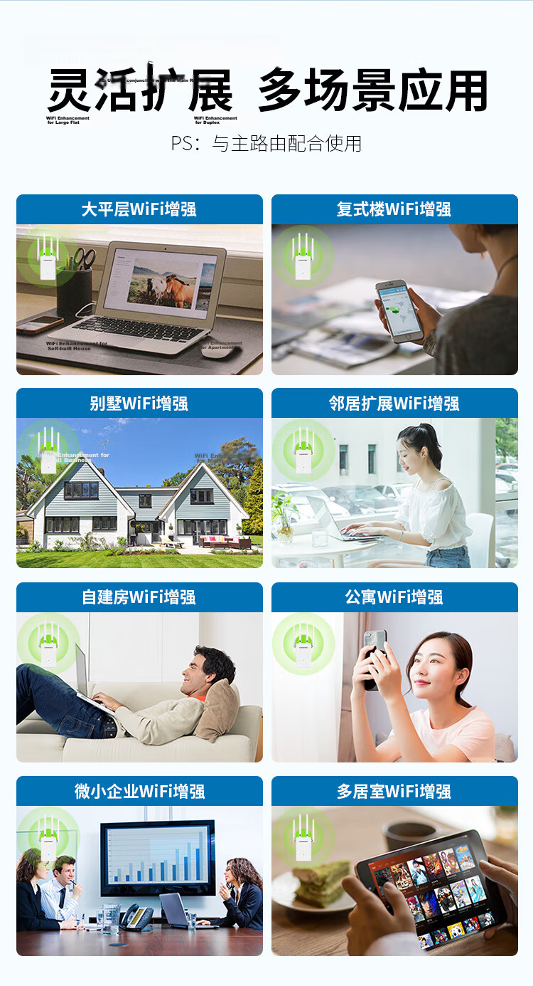 COMFAST High-Power Dual-Band AX3000 WIFI Signal Amplifier Gigabit Ethernet Port Wireless Router Wi-Fi Signal Extender Network Repeater AP CF-XR185 V2 13