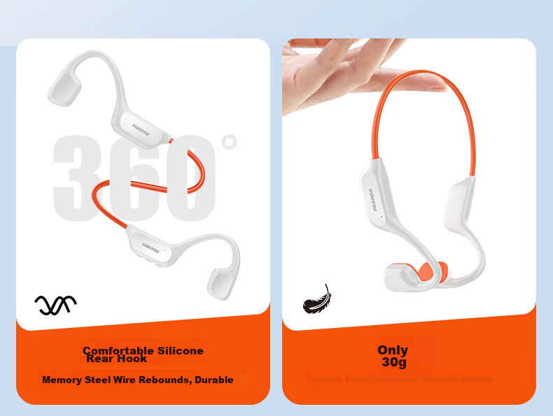 Xiaoyouxin X7 Bone Conduction Bluetooth Earphones Cycling Sports Running Swimming Built-in Memory Long Battery Life Black Memory Version 13